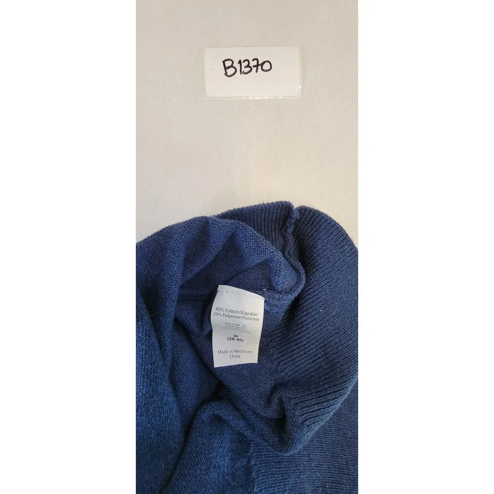 George Crew Neck Long Sleeve Sweater Mens Medium Blue Cotton Blend Casual‎